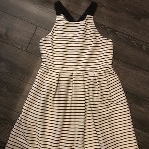 Dex White Black Striped Dress